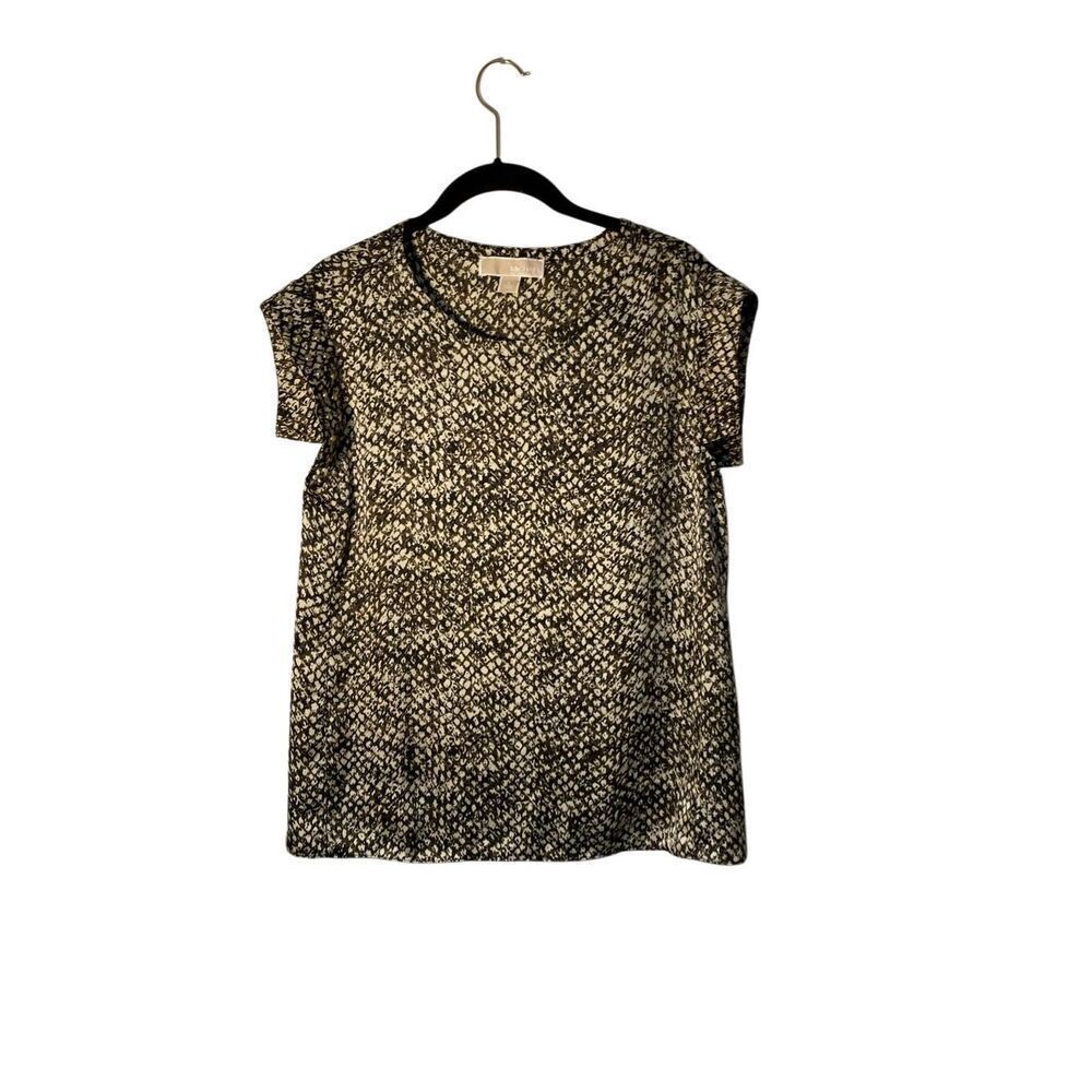 Michael Kors women’s snake print, embellished, studded Blouse small